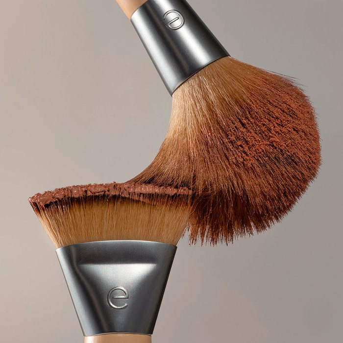 Ecotools Pinceau de maquillage double Sculpt + Bronze pour contouring et bronzage - Double fonction, synthétique, vegan