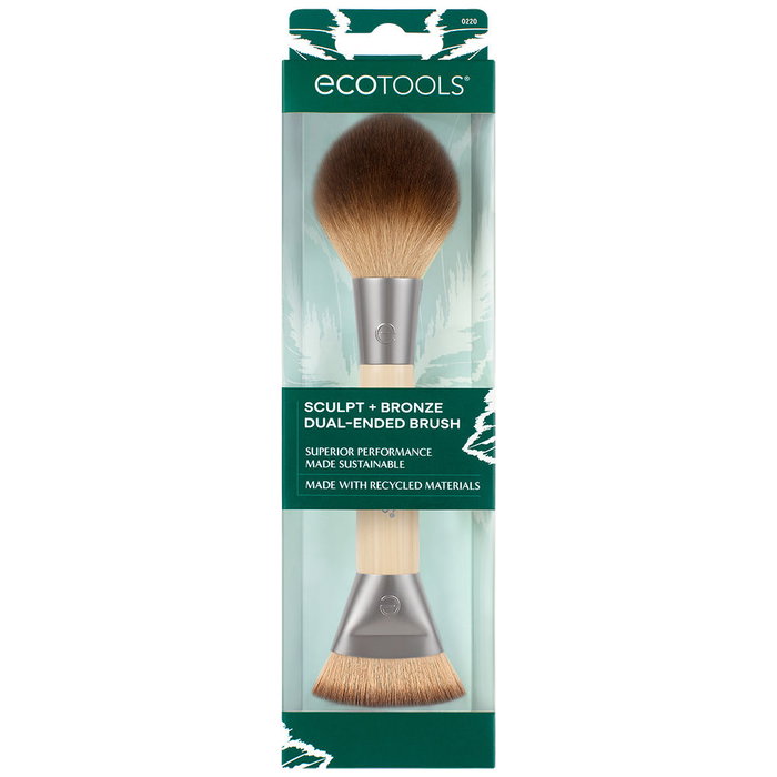 Ecotools Pinceau de maquillage double Sculpt + Bronze pour contouring et bronzage - Double fonction, synthétique, vegan