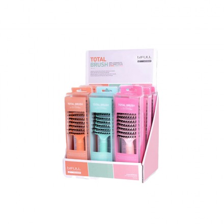 Bifull Lot de 9 brosses squelettes en poils de sanglier et nylon (Corail, Vert, Rose) Bifull Lot de 9 brosses squelettes en poils de sanglier et nylon (Corail, Vert, Rose)