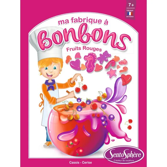 Sentosphere Kit créatif alimentaire - Mini Fabrique à bonbons fruits rouges - Coffret d'expériences gustatives - Dès 7 ans