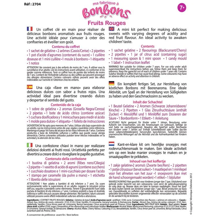 Sentosphere Kit créatif alimentaire - Mini Fabrique à bonbons fruits rouges - Coffret d'expériences gustatives - Dès 7 ans