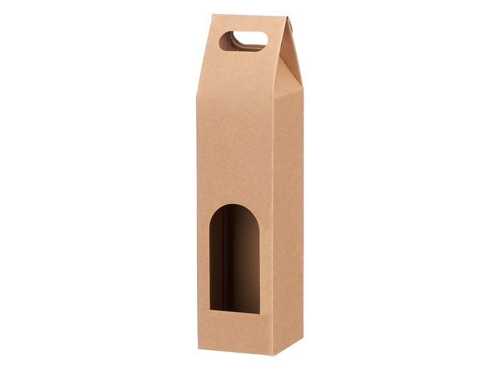 KINVARA Sac en papier Kraft pour le vin avec fenêtre individuelle, Marron