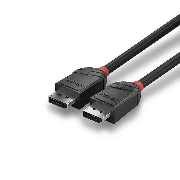 Lindy Câble DisplayPort 1.2 Black Line - 2m - Triple blindage - Support 4K UHD (4096x2160) 60Hz, Audio 32 canaux et Dolby True HD