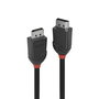 Lindy Câble DisplayPort 1.2 Black Line - 2m - Triple blindage - Support 4K UHD (4096x2160) 60Hz, Audio 32 canaux et Dolby True HD
