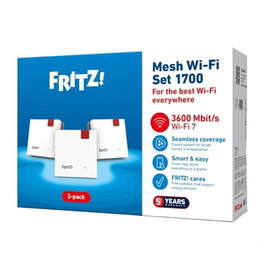 FRITZ! Mesh Set 1700 3-pack Edition International - WiFi 7 double bande 3600 Mbps - Système répéteur Mesh avec 3 FRITZ!Repeater 1700