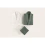 Asir Group Ensemble de 2 peignoirs et 2 serviettes Vert Blanc 50 x 90 cm