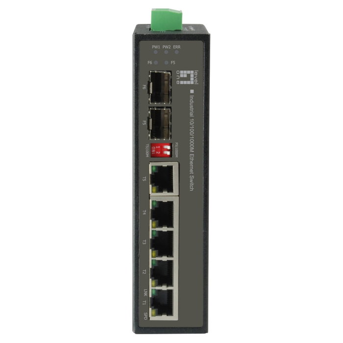 LevelOne IES-0600 Switch industriel 6 ports Gigabit avec 1 port SFP et 1 combo SFP/RJ45