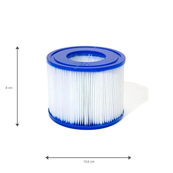 Bestway 60311 - Lot de 2 cartouches de filtration type VI pour spa gonflable, dimensions 10.6 x 8 cm, entretien facile Bestway 60311 - Lot de 2 cartouches de filtration type VI pour spa gonflable, dimensions 10.6 x 8 cm, entretien facile