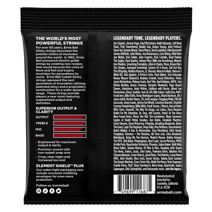 ERNIEBALL Cobalt Slinky Burly 11-52 Jeu de Cordes pour Guitare Électrique ERNIEBALL Cobalt Slinky Burly 11-52 Jeu de Cordes pour Guitare Électrique