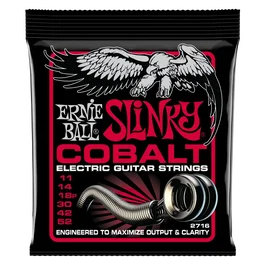 ERNIEBALL Cobalt Slinky Burly 11-52 Jeu de Cordes pour Guitare Électrique