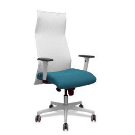 Piqueras y Crespo Albacete Chaise de Bureau Exécutive Blanc et Vert Pétrole