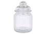 VIVALTO Set de 4 bocaux avec couvercles à motif rayé 300ml