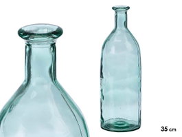 Giftdecor Botelle Rond En Verre Transparent 35 cm - Décoration Maison (Set de 6)