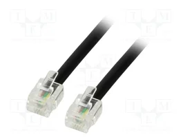 GOOBAY Câble téléphonique RJ11 plat 3m noir