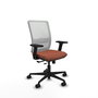 PIQUERAS Y CRESPO Chaise Haches Synchrone/Traslack Marron et Blanc, Base Nylon Noir, Accoudoirs 2D