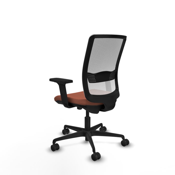 PIQUERAS Y CRESPO Chaise Haches Synchrone/Traslack Marron et Blanc, Base Nylon Noir, Accoudoirs 2D