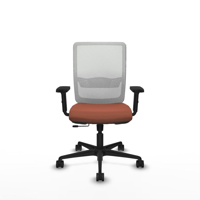 PIQUERAS Y CRESPO Chaise Haches Synchrone/Traslack Marron et Blanc, Base Nylon Noir, Accoudoirs 2D