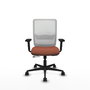 PIQUERAS Y CRESPO Chaise Haches Synchrone/Traslack Marron et Blanc, Base Nylon Noir, Accoudoirs 2D