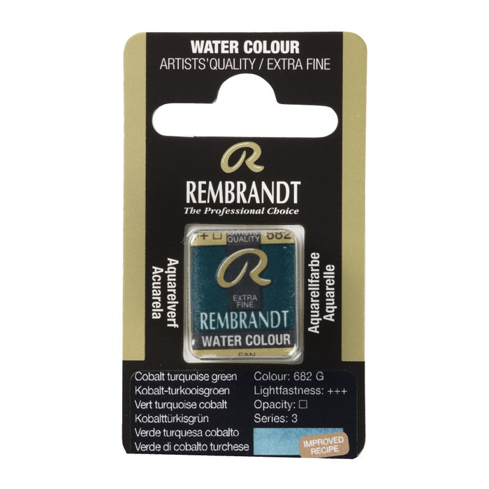 Rembrandt Pastille d'aquarelle Vert Turquoise Cobalt 682 Rembrandt Pastille d'aquarelle Vert Turquoise Cobalt 682