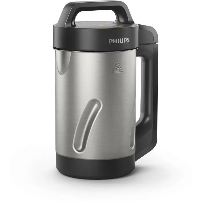Philips HR2203/80 SoupMaker Série 3000 - Blender chauffant pour soupe, smoothies et compotes, 5 programmes, 1000W, bol 2L métal, inclut livre de recettes