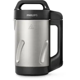 Philips HR2203/80 SoupMaker Série 3000 - Blender chauffant pour soupe, smoothies et compotes, 5 programmes, 1000W, bol 2L métal, inclut livre de recettes