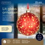 Lumineo Boule micro LED rouge avec fil argenté, lumière chaude