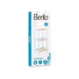 BERILO Étagère carrée à 3 étagères en bambou bleu et naturel