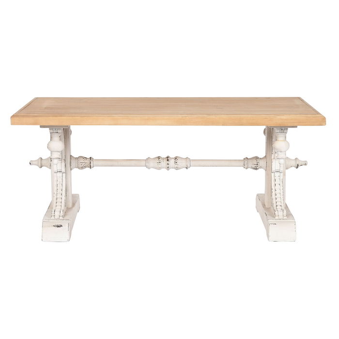 Table Basse Home ESPRIT Blanc Naturel Bois d'épicéa Bois MDF 110 x 65 x 46 cm