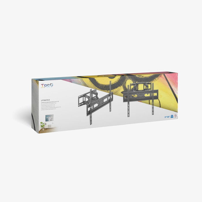 Tooq Support Mural pour Écrans 37-80 Pouces Inclinable et Pivotant VESA jusqu'à 600x400, Charge Max 40 kg, Noir Tooq Support Mural pour Écrans 37-80 Pouces Inclinable et Pivotant VESA jusqu'à 600x400, Charge Max 40 kg, Noir