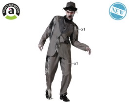 BigBuy Carnival Déguisement Marié Mort Gris avec Veste et Pantalon XL