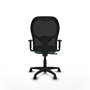Chaise Alocén Synchro 3 positions tissu Vert émeraude Maille Noir Structure polyamide noire Accoudoir 1D Sans appui-tête Roulettes en nylon 50 mm