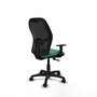 Chaise Alocén Synchro 3 positions tissu Vert émeraude Maille Noir Structure polyamide noire Accoudoir 1D Sans appui-tête Roulettes en nylon 50 mm