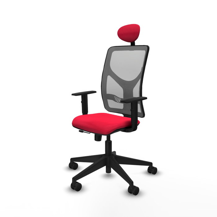 Piqueras Y Crespo Chaise de bureau Motilla, Rouge et Gris, Mécanisme Sincro/Traslack Piqueras Y Crespo Chaise de bureau Motilla, Rouge et Gris, Mécanisme Sincro/Traslack