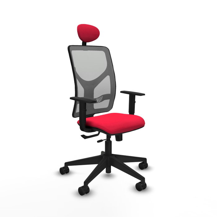 Piqueras Y Crespo Chaise de bureau Motilla, Rouge et Gris, Mécanisme Sincro/Traslack Piqueras Y Crespo Chaise de bureau Motilla, Rouge et Gris, Mécanisme Sincro/Traslack