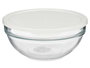 Pasabahce Boîte Ronde Chefs avec Couvercle Blanc 1135 ml 17x7x17 cm Verre et Plastique (Set de 4)