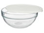 Pasabahce Boîte Ronde Chefs avec Couvercle Blanc 1135 ml 17x7x17 cm Verre et Plastique (Set de 4)