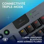 Logitech G G915 TKL X - Clavier gamer sans fil AZERTY avec switchs tactiles, rétroéclairage et fonctions raccourcis - Noir