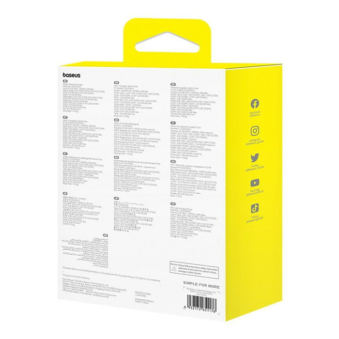 Baseus Chargeur mural P10111404213-00 Blanc 30 W avec USB et USB-C Baseus Chargeur mural P10111404213-00 Blanc 30 W avec USB et USB-C