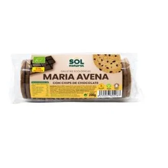 Solnatural Galettes d'avoine Maria aux pépites de chocolat bio sans gluten 200 g Solnatural Galettes d'avoine Maria aux pépites de chocolat bio sans gluten 200 g