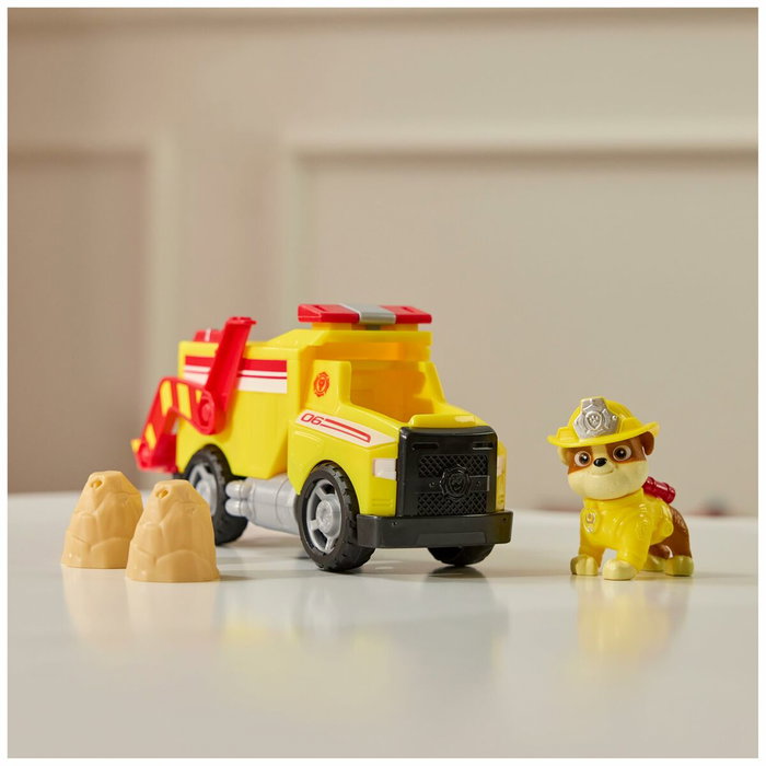 Spin Master Véhicule Fire Rescue Rubble Paw Patrol avec figurine et projectiles