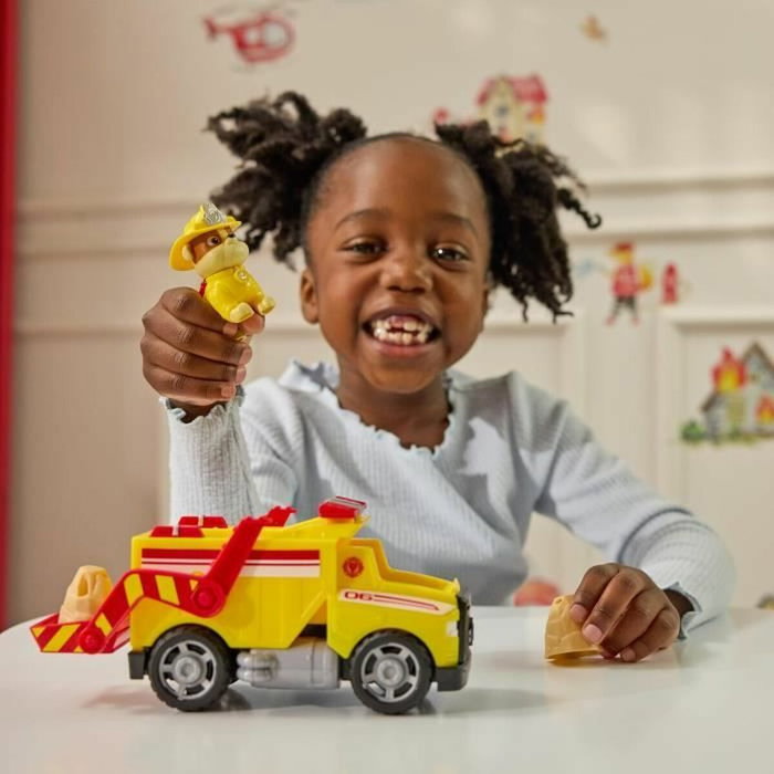 Spin Master Véhicule Fire Rescue Rubble Paw Patrol avec figurine et projectiles