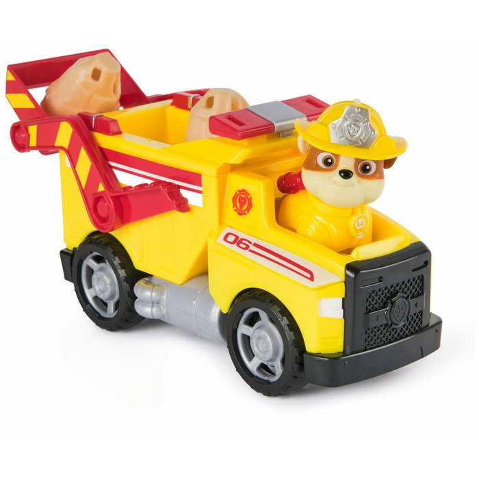 Spin Master Véhicule Fire Rescue Rubble Paw Patrol avec figurine et projectiles