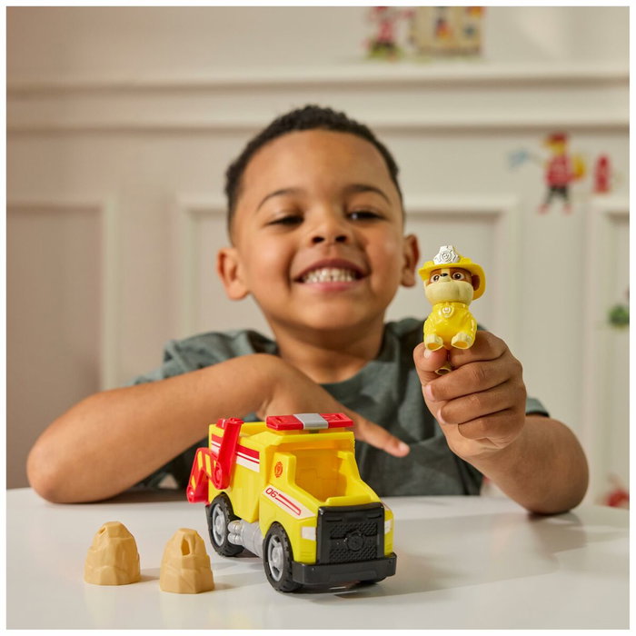 Spin Master Véhicule Fire Rescue Rubble Paw Patrol avec figurine et projectiles