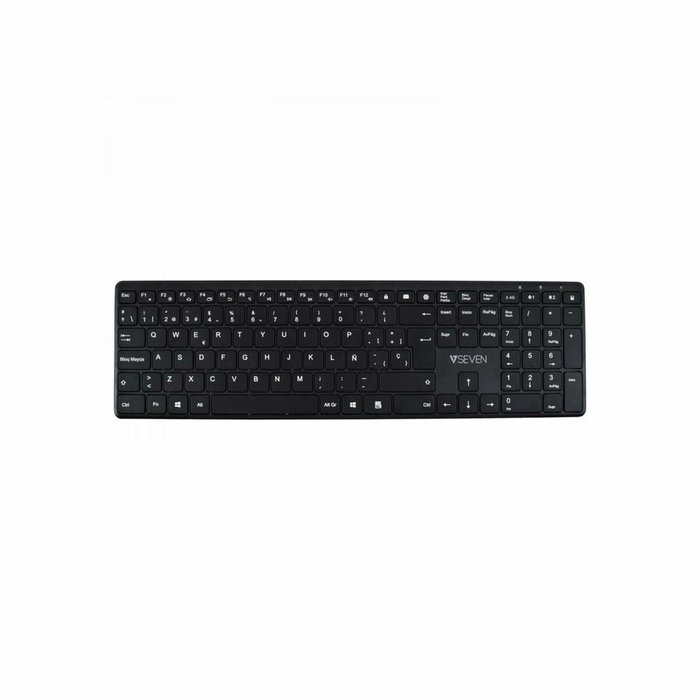 Clavier Bluetooth V7 KW550 BT Noir Espagnol Qwerty Clavier Bluetooth V7 KW550 BT Noir Espagnol Qwerty