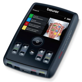 Beurer EM-95 Electrostimulateur Digital pour le Corps avec Bluetooth, EMS, 20 Programmes, 4 Canaux et Électrodes à Contact avec l'Eau pour Abdomen, Bras et Jambes