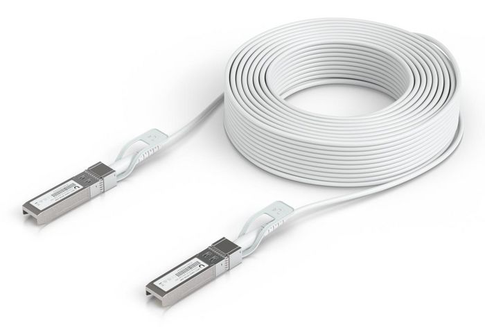 Ubiquiti Câble de raccordement SFP28 vers SFP28, PVC, blanc, 30 m Ubiquiti Câble de raccordement SFP28 vers SFP28, PVC, blanc, 30 m
