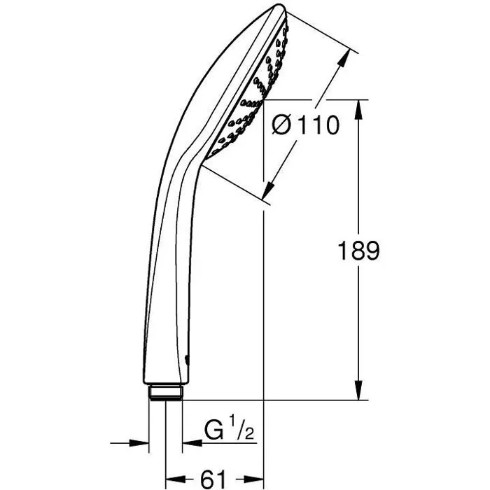 Grohe Douchette de douche Vitalio Joy 110 1 jet avec technologie EcoJoy et revêtement StarLight Chrome - Débit limité
