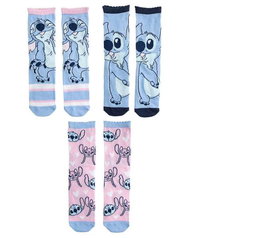 Cerdá - Pack de 3 paires de chaussettes motif Stitch - Taille unique (pointure 27-30) - À partir de 3 ans - Multicolore