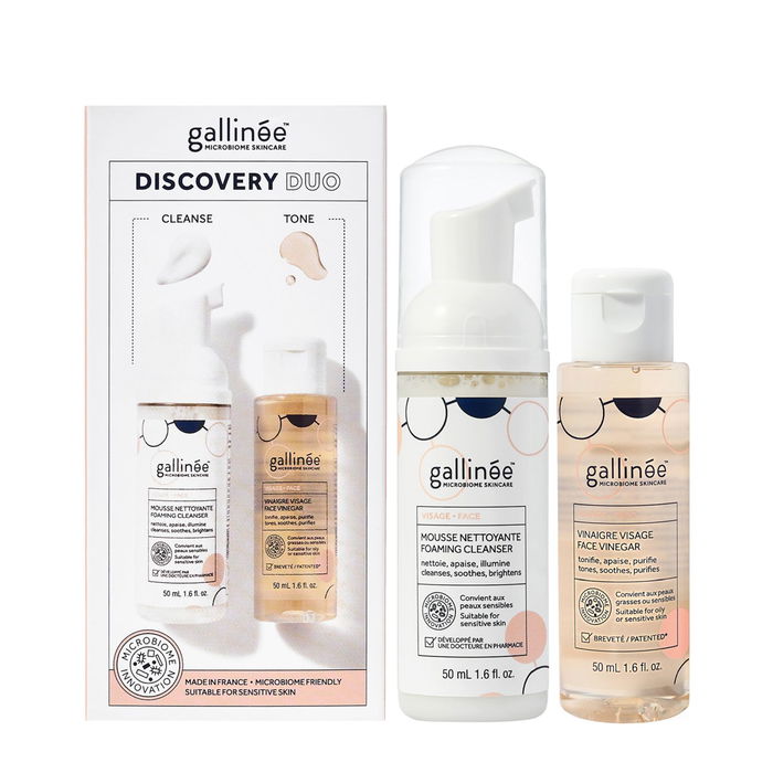 Gallinee - Kit de Soins Duo Visage Microbiome: Mousse Nettoyante Purifiante 50 ml + Lotion Apaisante 50 ml avec Prébiotiques et Postbiotiques Gallinee - Kit de Soins Duo Visage Microbiome: Mousse Nettoyante Purifiante 50 ml + Lotion Apaisante 50 ml avec Prébiotiques et Postbiotiques