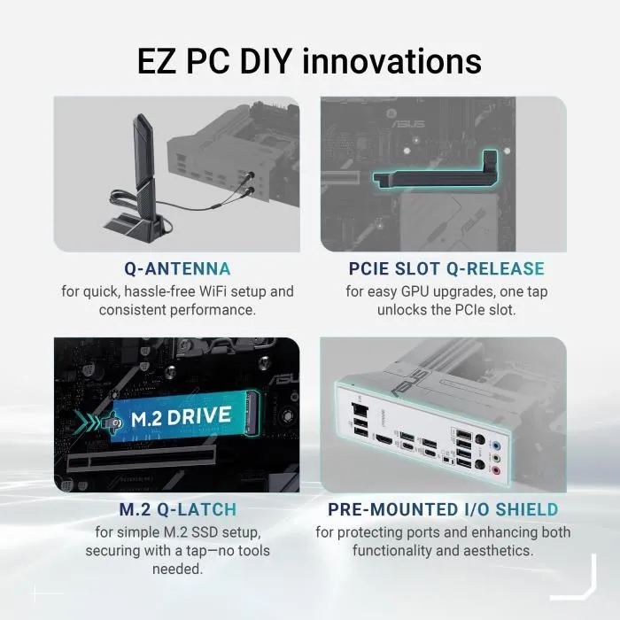 ASUS Carte mère PRIME X870-P WiFi AMD AM5 (Ryzen 7000/8000) ATX, PCIe 5.0, WiFi 6E, 2.5 Gb LAN, DDR5, USB-C ASUS Carte mère PRIME X870-P WiFi AMD AM5 (Ryzen 7000/8000) ATX, PCIe 5.0, WiFi 6E, 2.5 Gb LAN, DDR5, USB-C